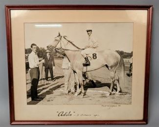 Eddie Arcaro Winning Circle Original Photograph Saratoga (frame) 14 5/8" tall x 17 3/8" long