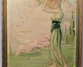 1 of 4 Seasons " Spring" Allegorical Paintings Signed Harry Reuben Reynolds