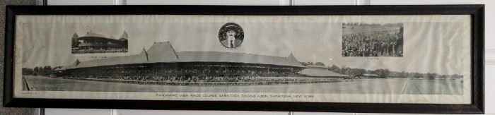 Panoramic View of Saratoga Srings Iconic Race Course (frame) 50 5/8" long x 11 1/8" tall