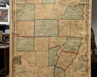 Rare Saratoga County 1856 School House Map