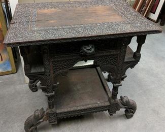 Ornate Carved South East Asian End Table 24" long x 24" tall x 16 3/4" wide