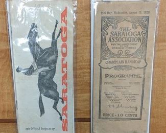 Early Saratoga Springs Horse Racing Programs