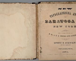 Rare 1865 Topographical Atlas of Saratoga County