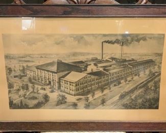 Large 19c Print of Clarks Mill on Excelsior Ave in Saratoga, converted today to small business incubator