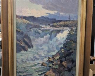 Berhard Oscarsson 1894 - 1971 Oil on Canvas, 34" tall x 26 1/2" long