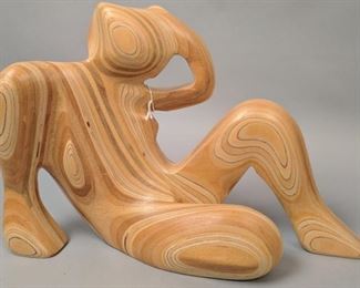 Mid Century Modern Roger Hargrove Wooden Sculpture 19" long