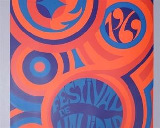 Festival de Navidad 1968 Artist Signed Vintage Poster