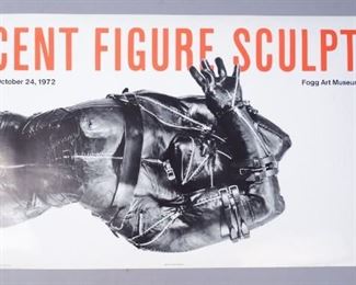 Recent Figure Sculpture Harvard 1972 Vintage Poster