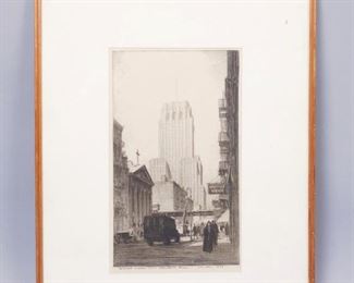 Chester B. Price 1933 New York City Original Etching. 19"