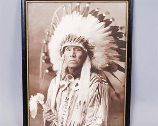 Mohr South Dakota, American Indian Chief Photograph Portrait 14 3/4"