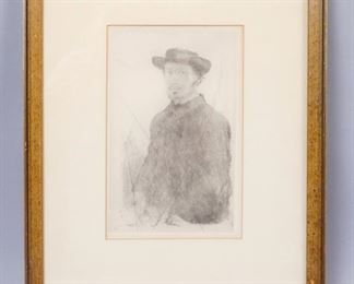 Degas Self-Portrait Original Etching 17 1/2"