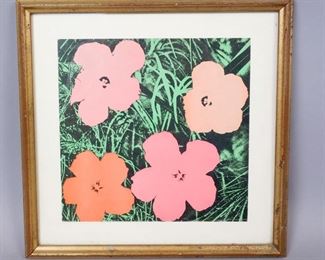 Vintage Andy Warhol Screenprint Flowers 11 5/8"