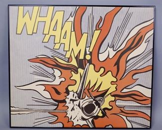 Roy Lichtenstein, 2nd part of "Whaam!" diptych, Pop Art Print  29 1/4", printed Tate Gallery manufacturer's mark to lower edge of each sheet has been trimmed, otherwise fine condition, otherwise fine appearance, laid on archival board
