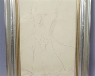 Amedeo Modigliani Portrait Print, Framed. 20 3/4"