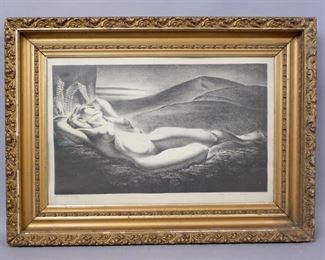 Dan Burne Jones Nude Print 1940 Framed. 26 1/2"