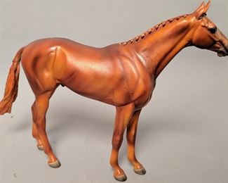 "Affirmed" Kitty Cantrell Resin Horse, handpainted by Caroline Boydston, 12" long x 10" tall. One of only 3 commissioned by the Wolfsons. 
