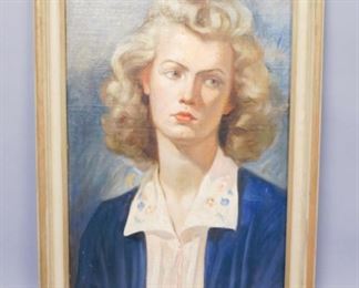 F. Van Der Lancken Original Oil Painting of Woman. 23 1/4"