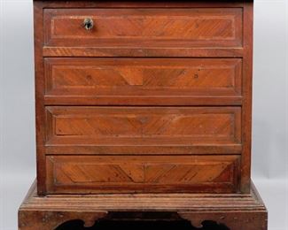 Early Continental European Inlay Chest 30 1/2H x 30W x 16 1/2D"