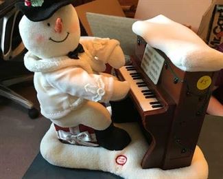 Hallmark snowman playing piano