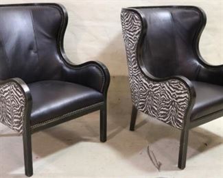 Lazzaro zebra motif leather chairs