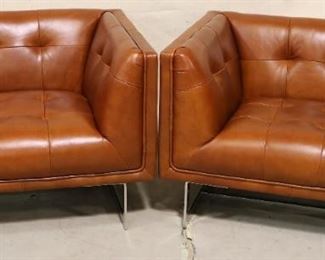 Pair Lazzaro leather chairs
