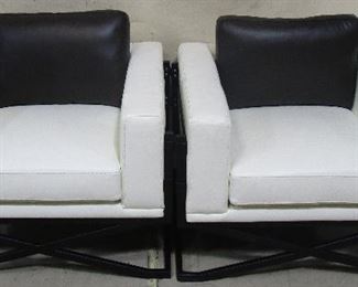 Lazzaro leather X base chairs