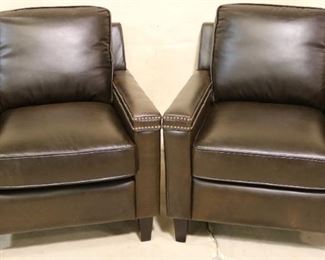 Pair Lazzaro leather chairs