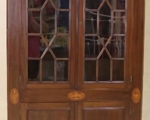 Mahogany inlaid corner cabinet
