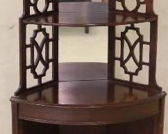 Mahogany corner what not shelf