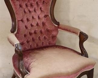 Victorian high back carved chair