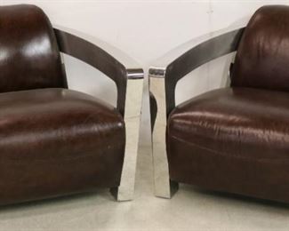 Lazzaro leather bomber chairs