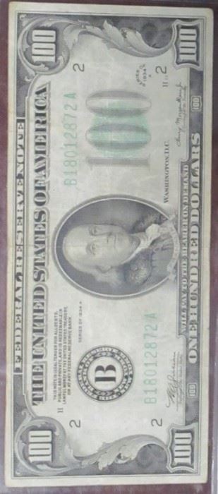 1934A $100 Bill