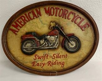 American Motorcycle Wall Plaque