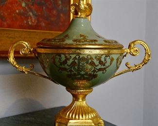 French Style Porcelain and Ormolu Bronze 