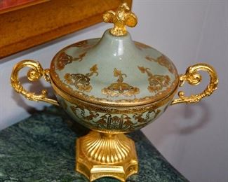 French Style Porcelain and Ormolu Bronze