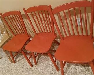 VINTAGE PLANK BOTTOM CHAIRS