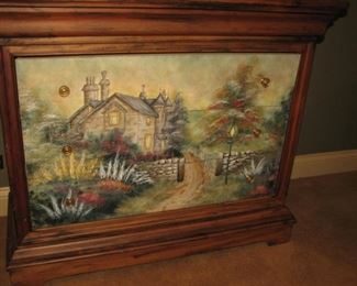 Jasper cabinet with Thomas Kincade - style painted front
