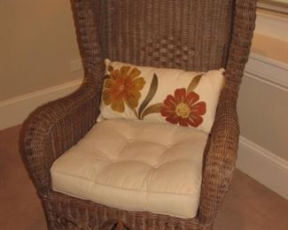 wicker wing back chair