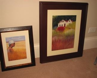 Original watercolor paintings, matted and framed, by a local Barrington artist