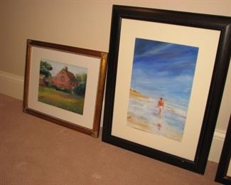 Original watercolor paintings, matted and framed, by a local Barrington artist