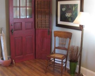 vintage red door