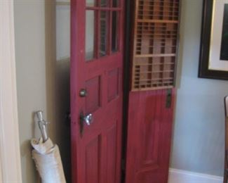vintage red door
