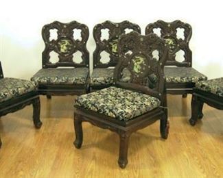 Set 6 Chinese Lacquered Chairs 