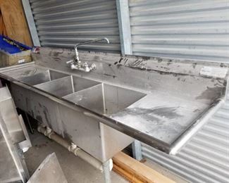 Advance Tabco 3 Bay Stainless Sink