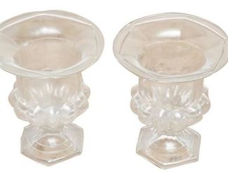 48. Pair of Contemporary Hexagonal Glass Vases