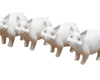 51. Lot of Four 4 Whimsical Pig Figurines