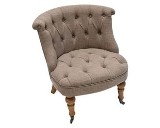 85. Contemporary Victorian Style Barrel Back Tufted Chair