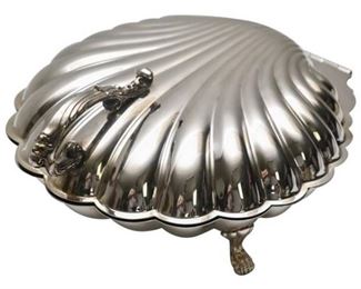 95. Large Hinged Silver Plated Shell