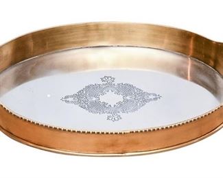 127. Federal Style Copper Chrome Finish Serving Tray