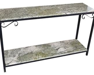 137. Contemporary Stone Top Metal Console